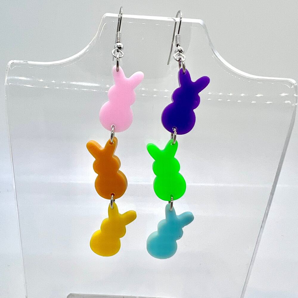 Peeps Bunny Earrings - Easter Earrings - Rabbit Earrings - Candy Core